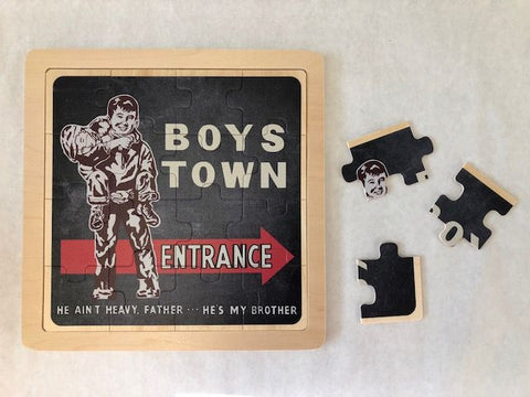 Boys Town Vintage Sign Wooden Jigsaw Puzzle
