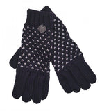 Navy/Silver Lurex Knitted Gloves
